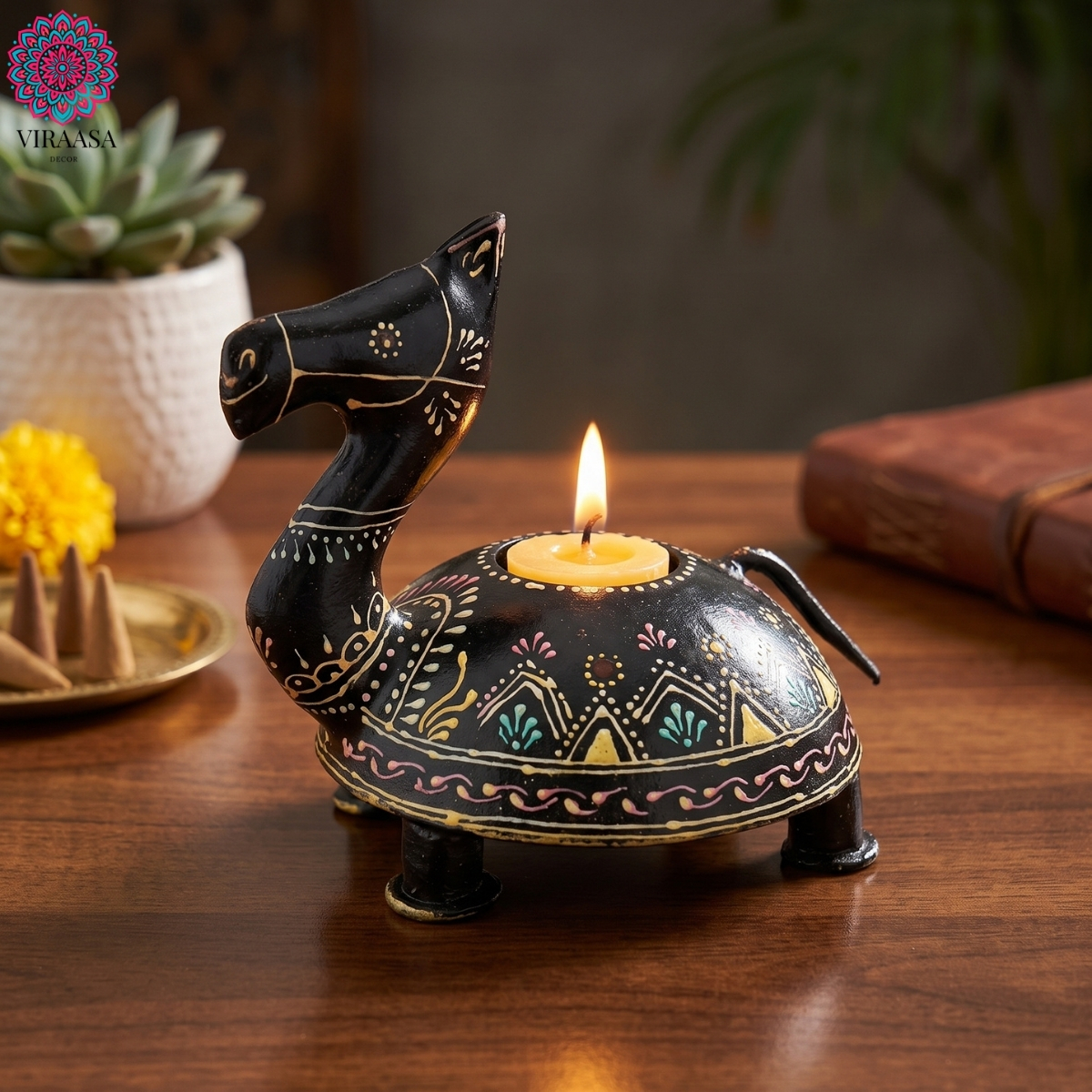 Painted Camel T-Light Holder