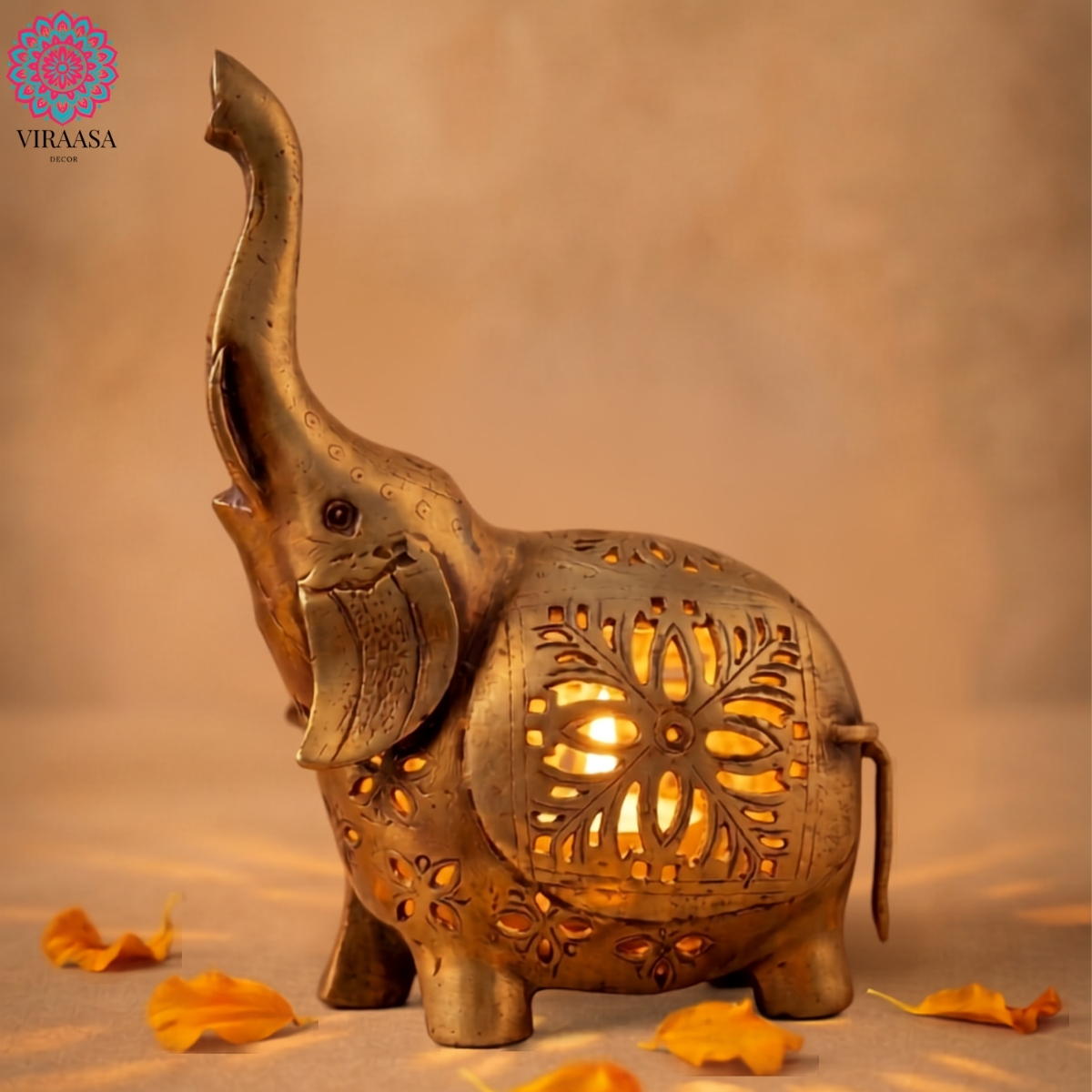 Filigree Elephant T-Light Holder