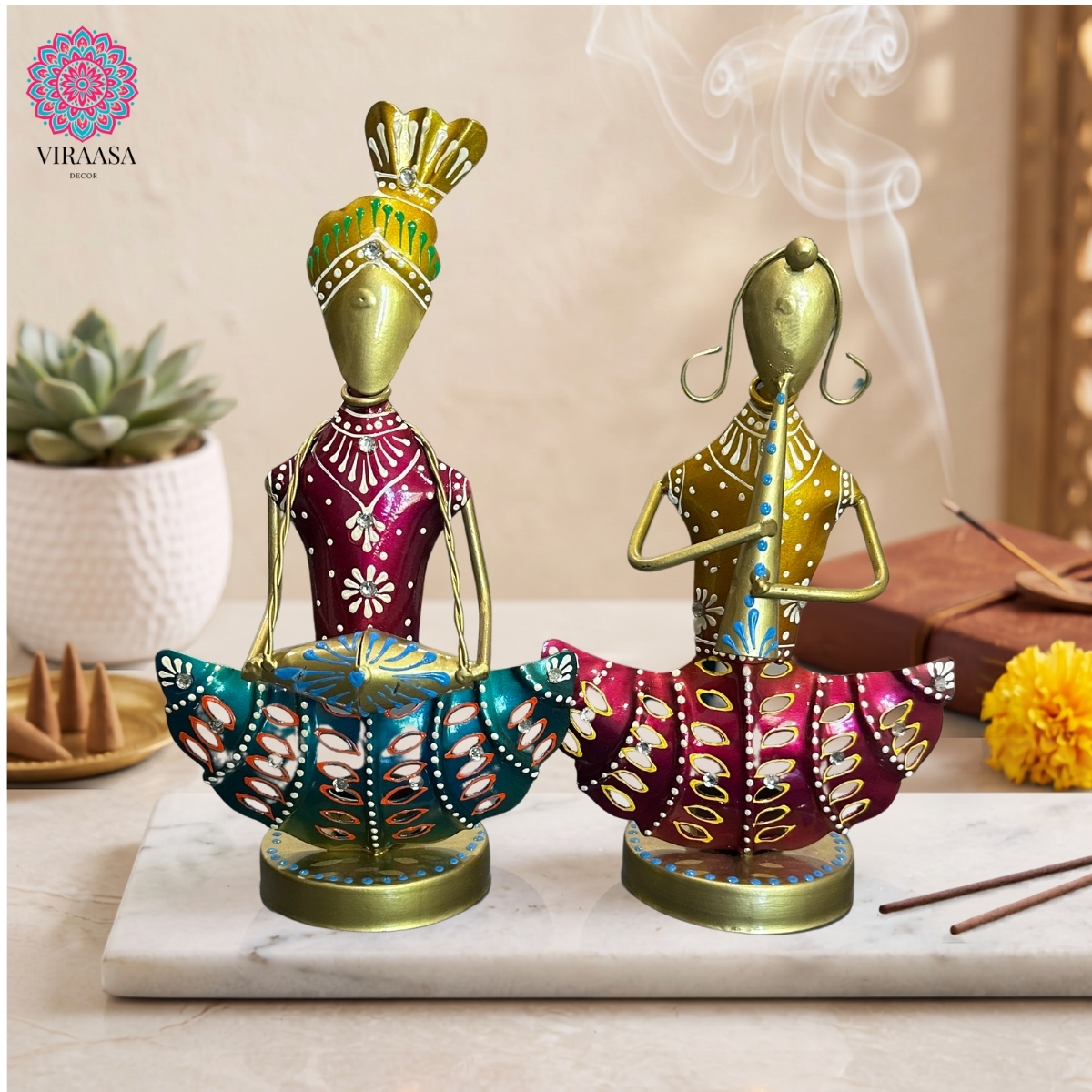Tribal Metal T-Light Holder - Set of 2