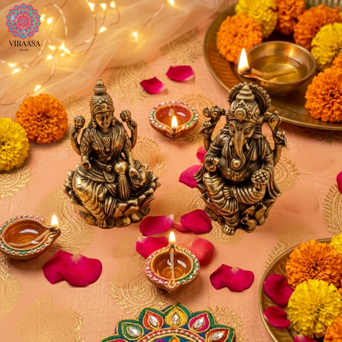 Brass Lakshmi Ji & Ganesh Ji